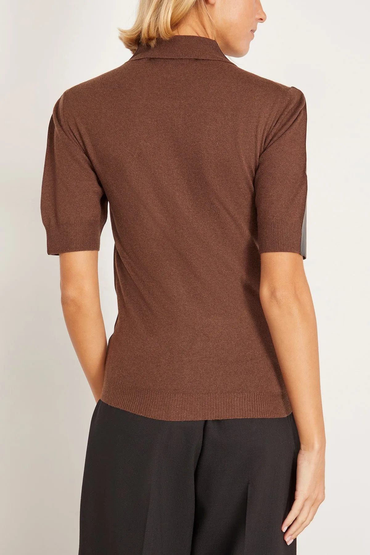 Polo Neck Top in Moca
