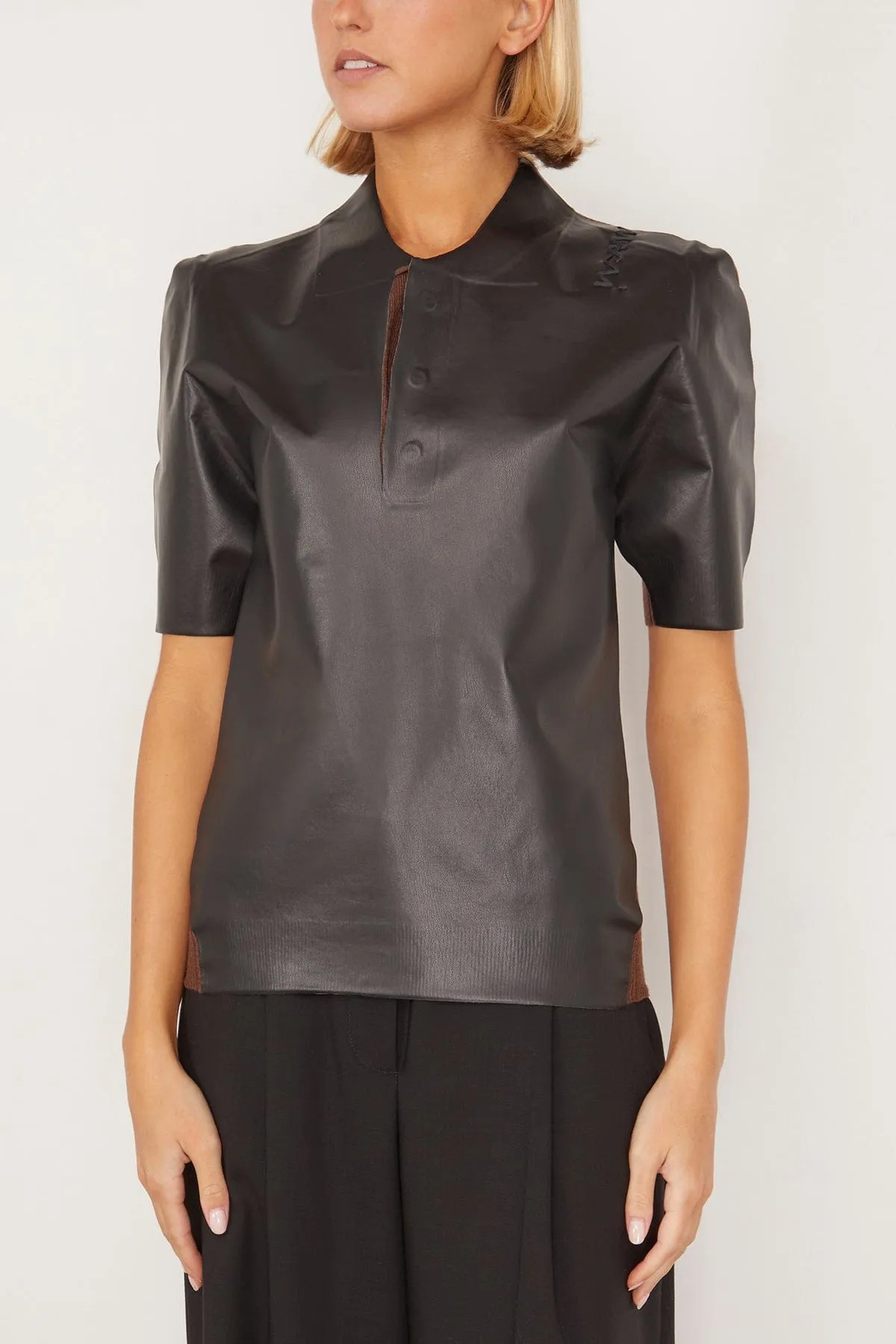 Polo Neck Top in Moca