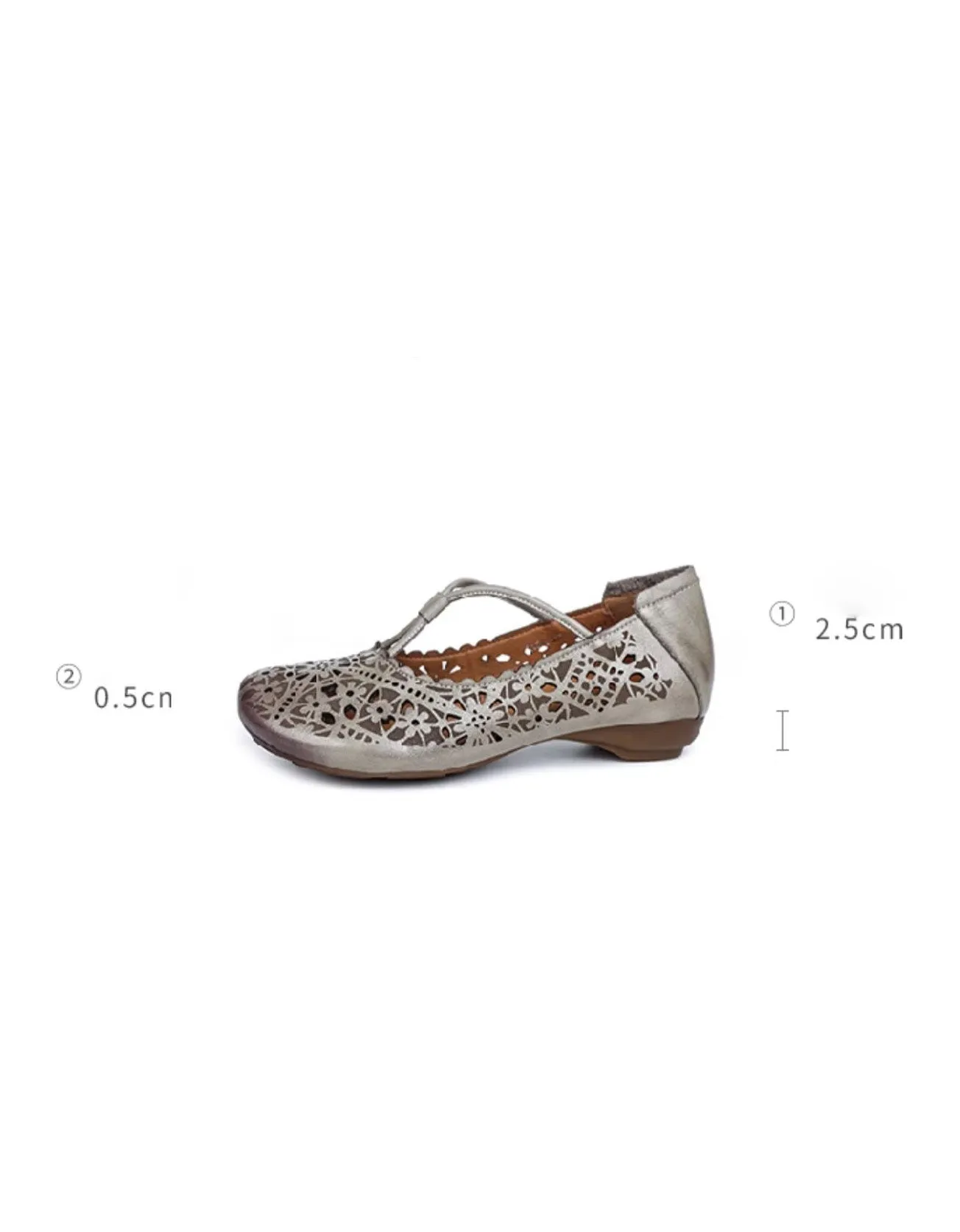 Real Leather Hand-carved Hollow Retro Flat Shoes