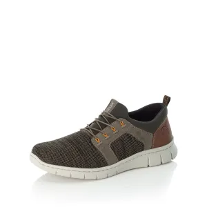 Rieker B7796-54 Mens Olive Green Elasticated Trainers