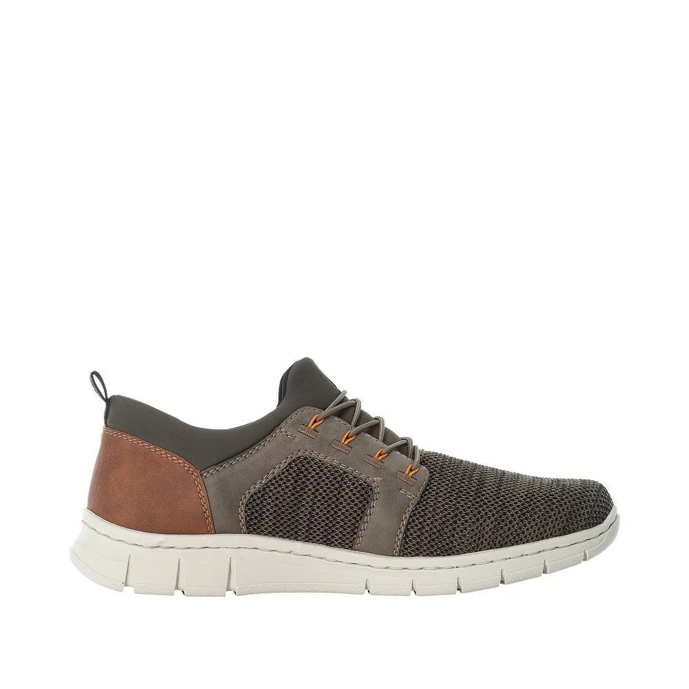 Rieker B7796-54 Mens Olive Green Elasticated Trainers