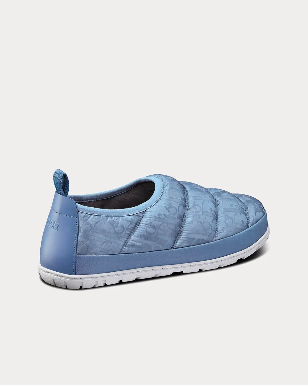 Snow Slipper Quilted Dior Oblique Mirage Technical Fabric Blue Slip Ons