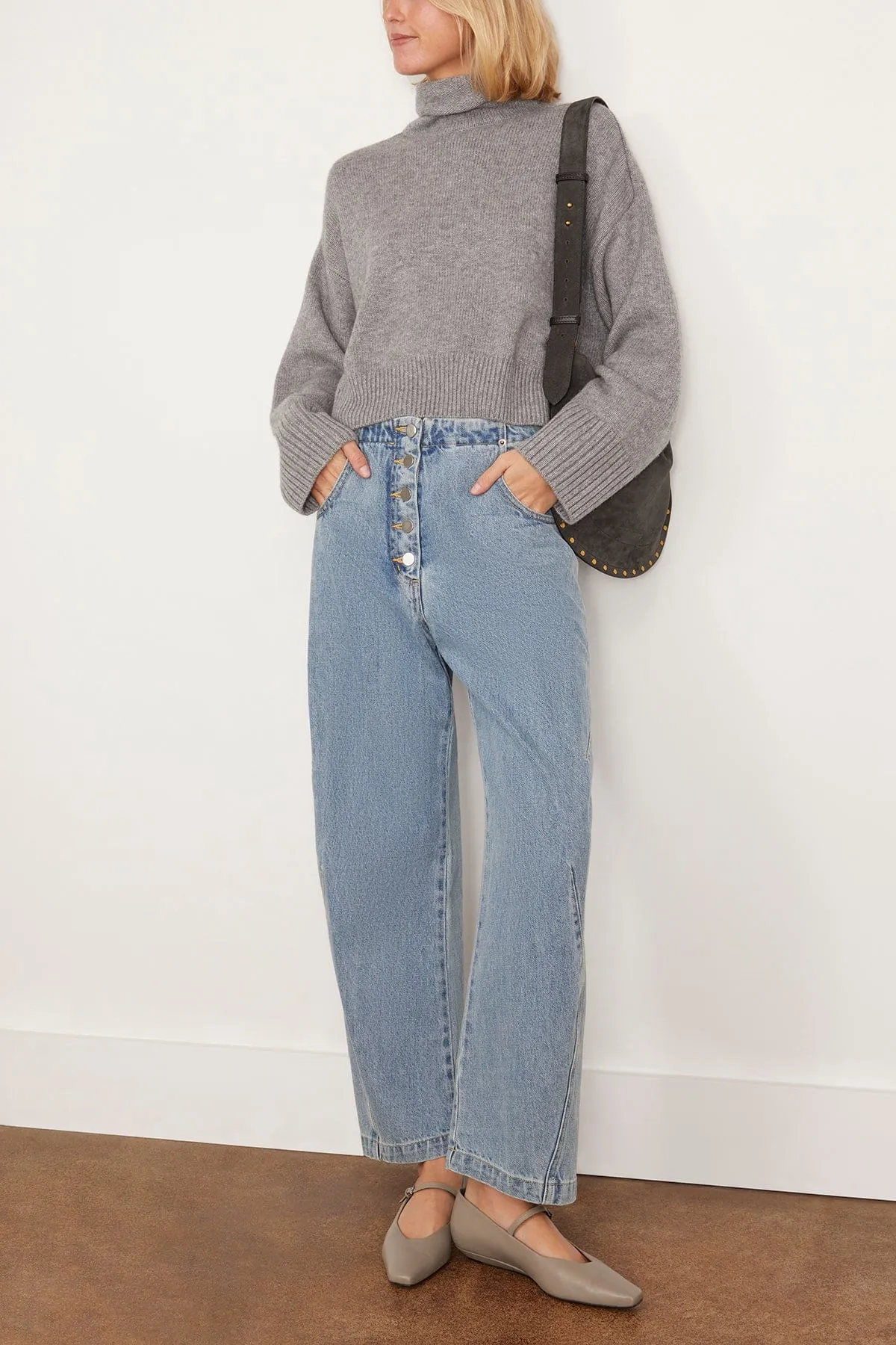 Stintino Collar Sweater in Grey Melange