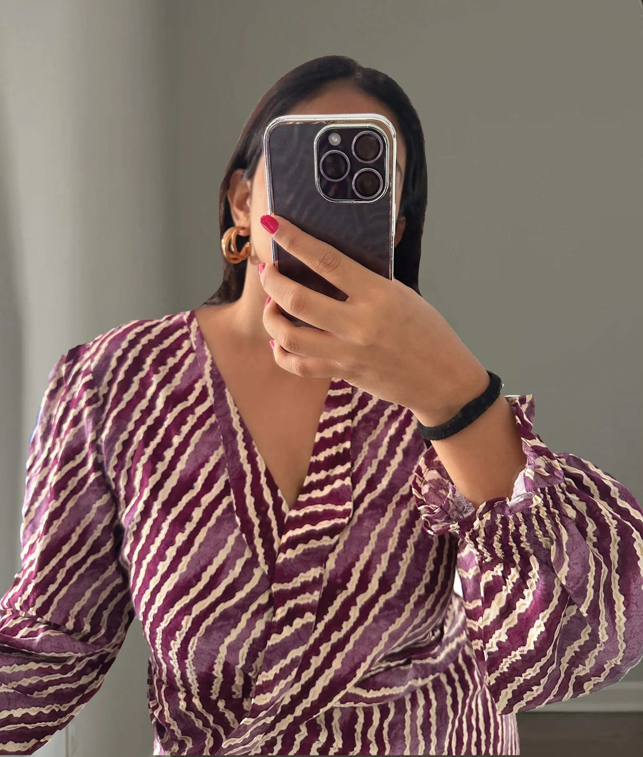 STRIPED LONG DRESS - PURPLE