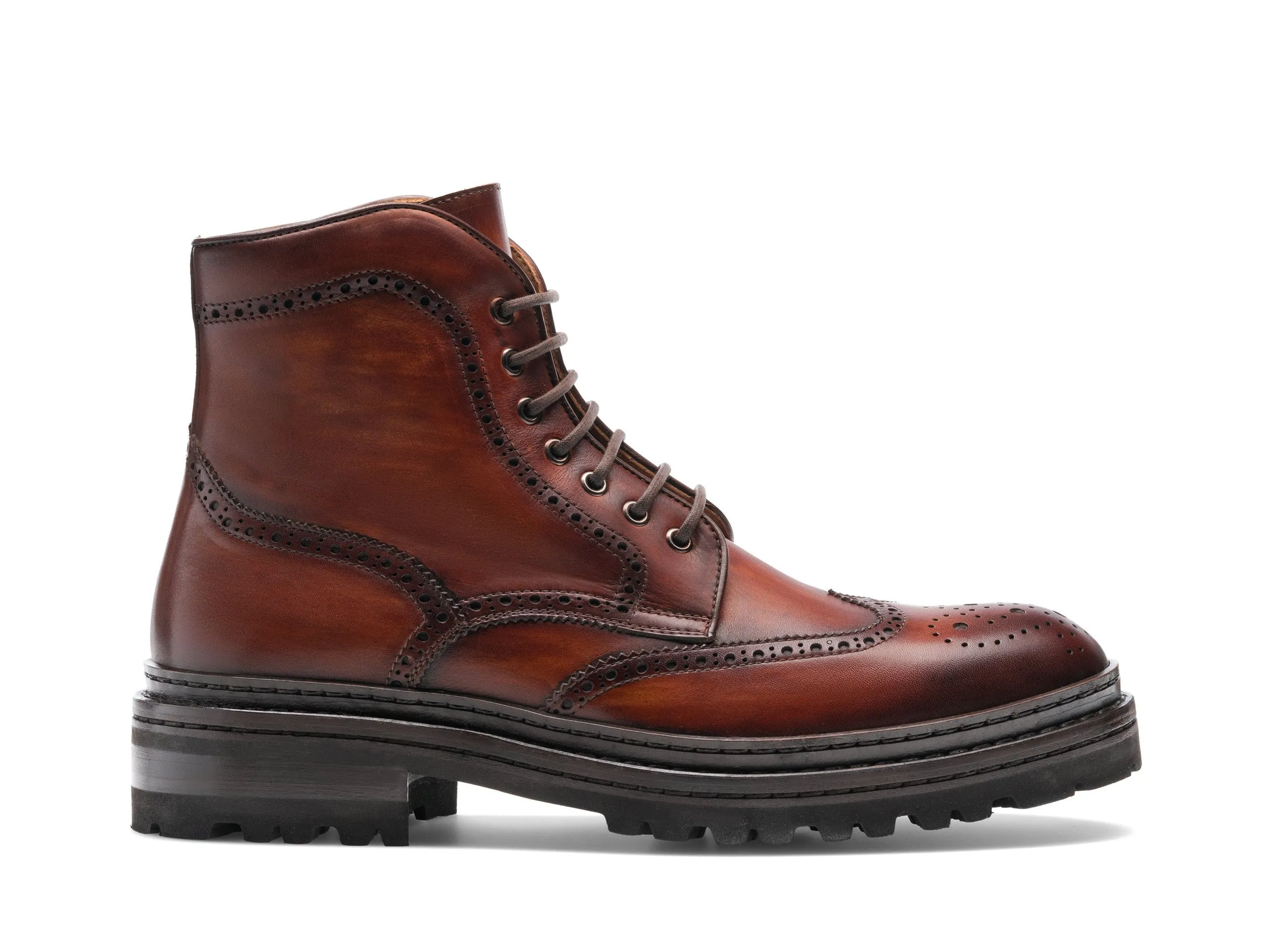 Tan Leather Travise Chunky Derby Boots - AW24