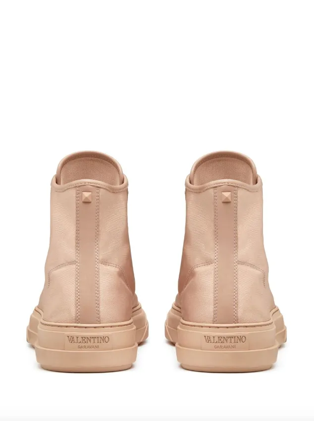 Valentino Garavani totaloop nylon and leather high-top sneaker
