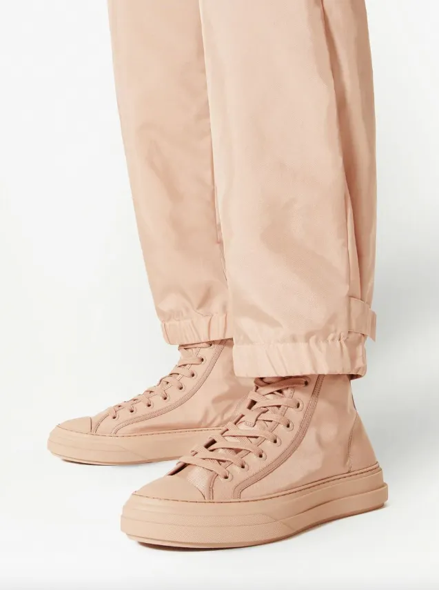 Valentino Garavani totaloop nylon and leather high-top sneaker