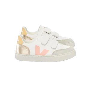 Veja V-12 Velcro Leather Shoes - Extra White Multi Platine
