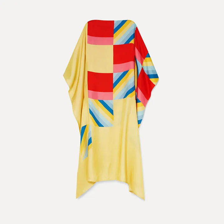 Women Digital Printed Daily Wear Striped Pattern Kaftan KAF004