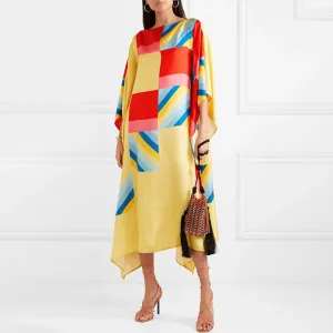 Women Digital Printed Daily Wear Striped Pattern Kaftan KAF004