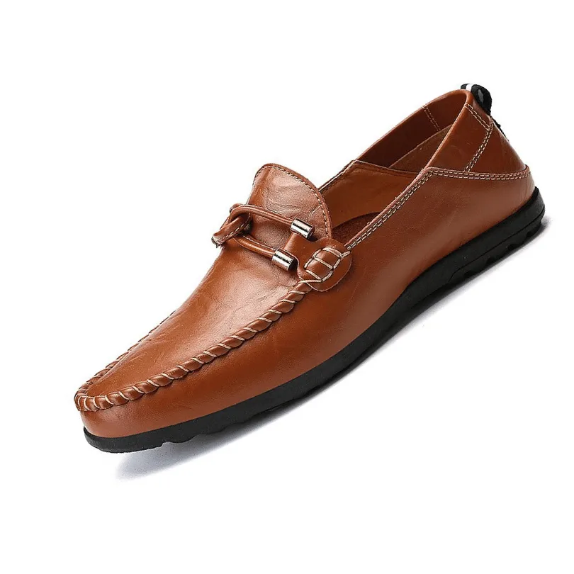 Zedmax Fashion Leather Relaxed-Fit Casual Loafers
